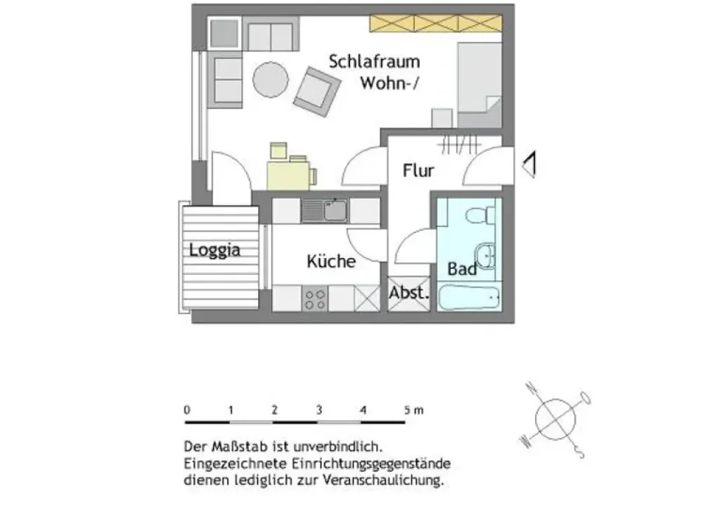 1-Room Single Apartment in Mülheim-Saarn