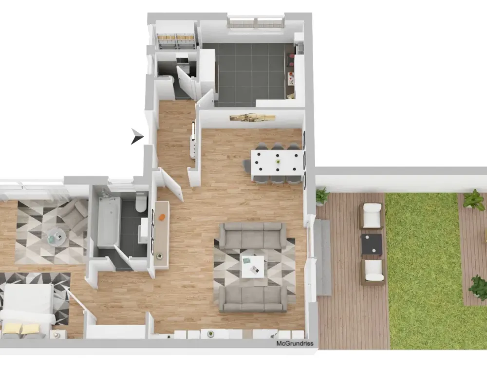 Ground floor apartment with private garden for rent!