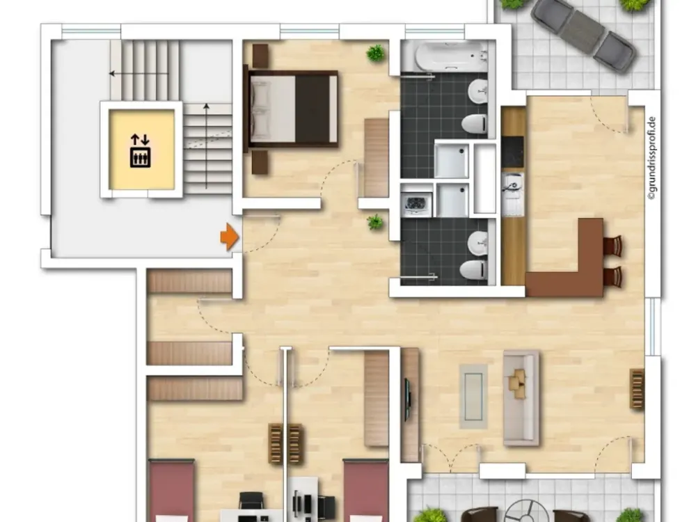 2 Bathrooms, 2 Balconies: Family Apartment in Striesen *** Built-in Kitchen Possible ***