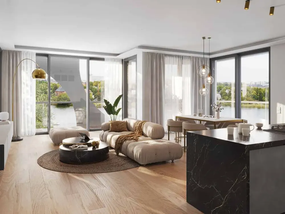 The Dahme Right Outside the Door!, Modern 3-Room Apartment with Two Balconies