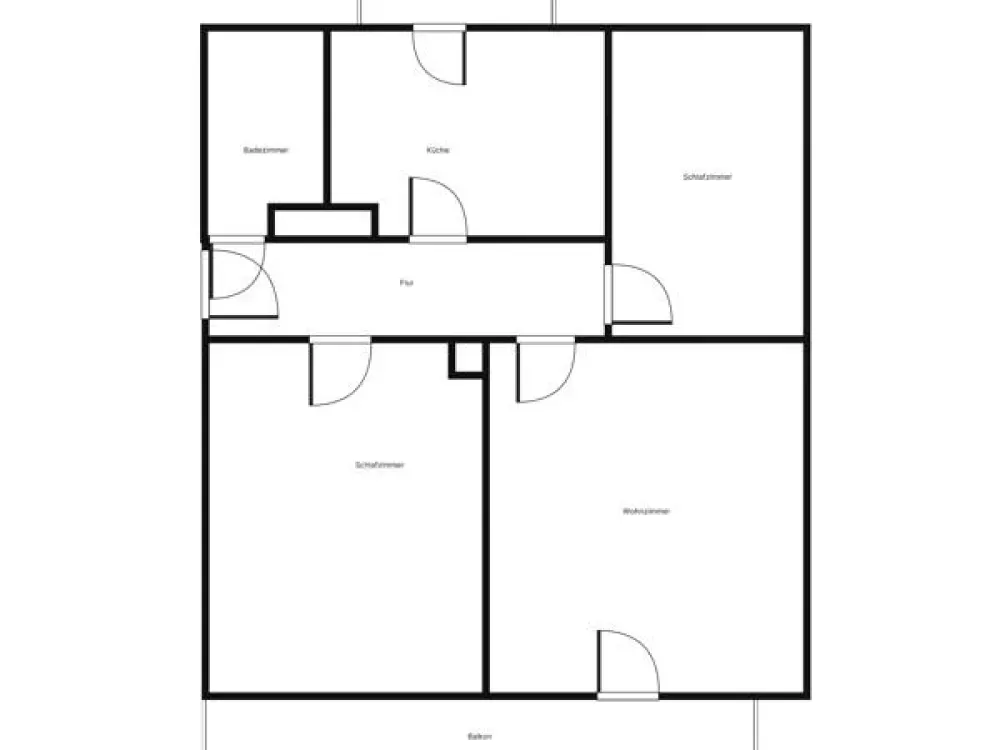 3-room apartment with balcony directly on the Alb (3rd floor without elevator)