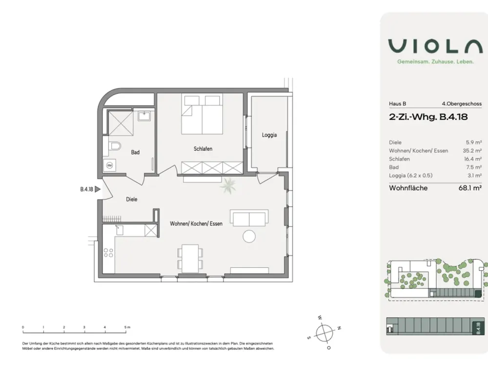 Very Spacious and Modern 2-Room Apartment with Excellent Layout - Senior-Friendly Living