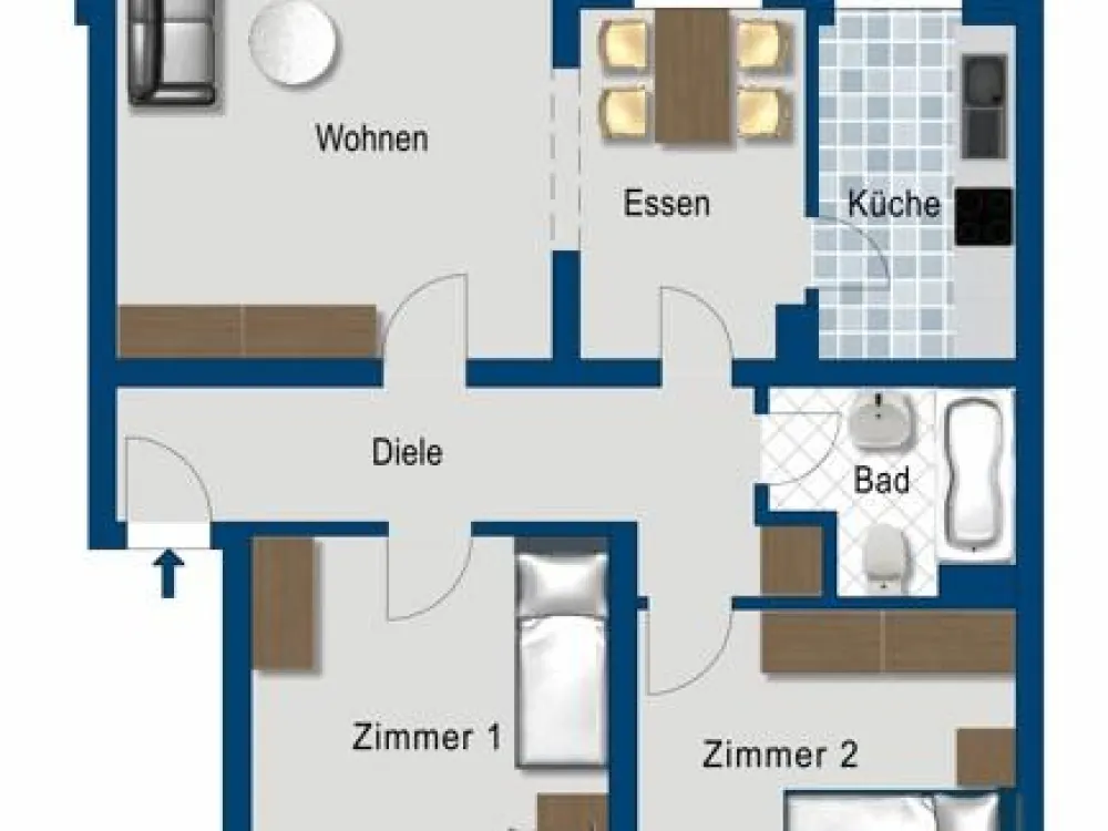 3-room apartment with two balconies in Leichlingen