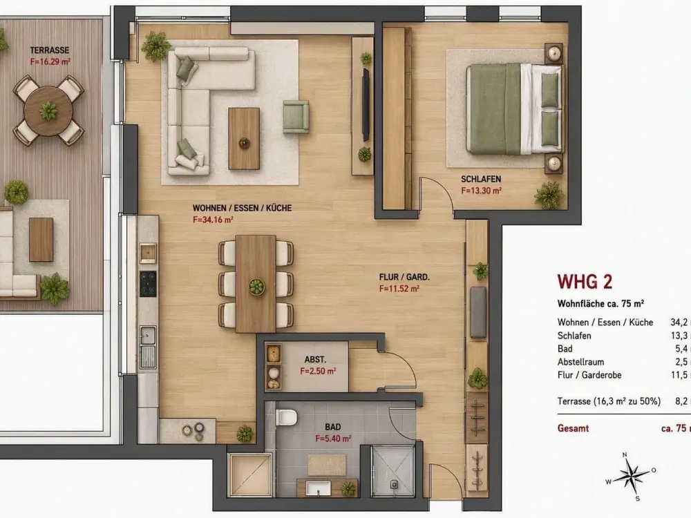 Home with 2 Rooms and Terrace in Münster Albachten