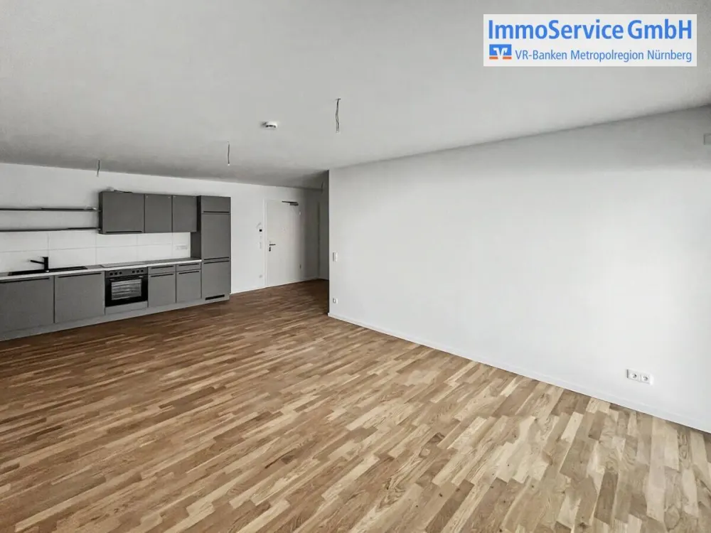 First occupancy of the modern 2-room apartment with balcony, fitted kitchen and underfloor heating in Nürnberg-Nordost
