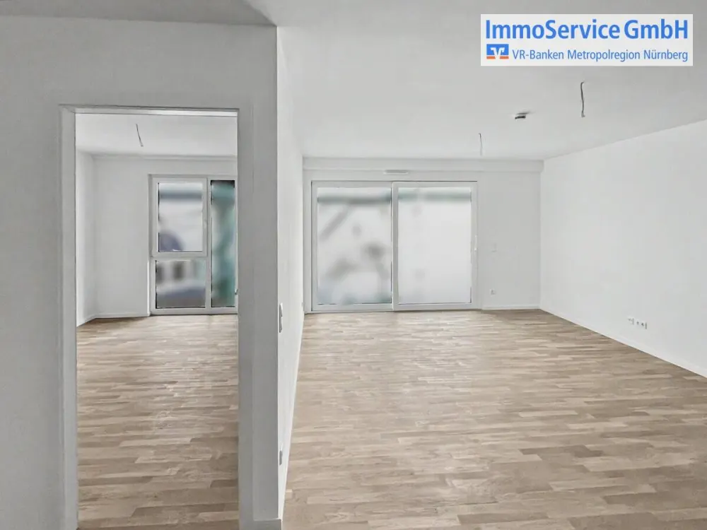 First occupancy of the modern 2-room apartment with balcony, fitted kitchen and underfloor heating in Nürnberg-Nordost