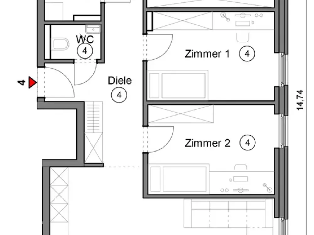 Dreamlike 4-Room Apartment with Balcony
