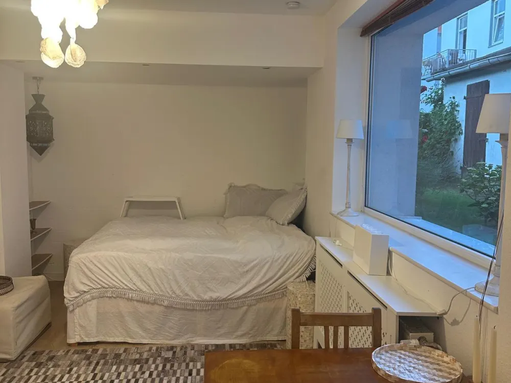 Rostocker Bahnhof Basement Apartment with Garden View in Villa