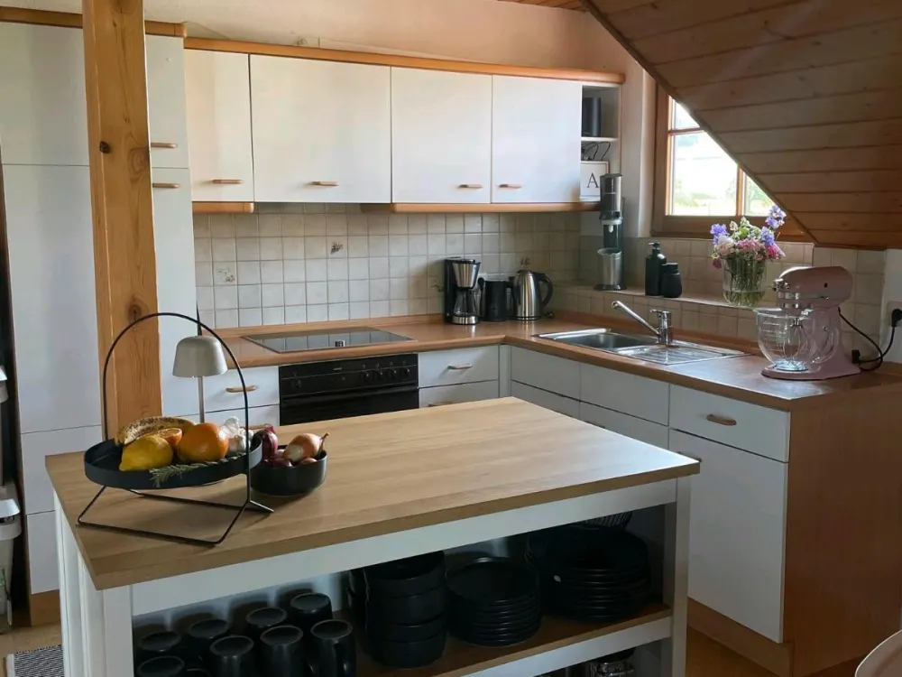 Bright 2.5 Room Attic Apartment, 60 sqm, Fitted Kitchen, Large Balcony