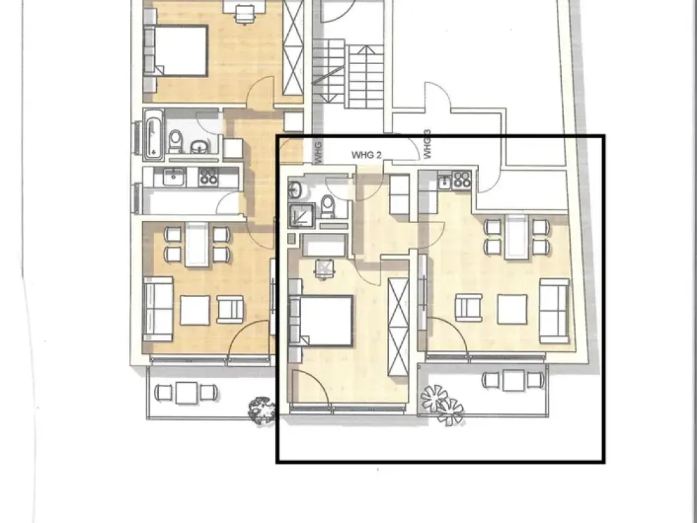 Well-maintained 2-room ground floor apartment with balcony and fitted kitchen in Münster-Centrum