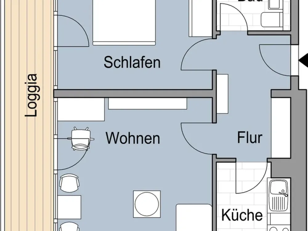 Praktisch geschnittene 2-Zimmer-Wohnung - für Sie renoviert!