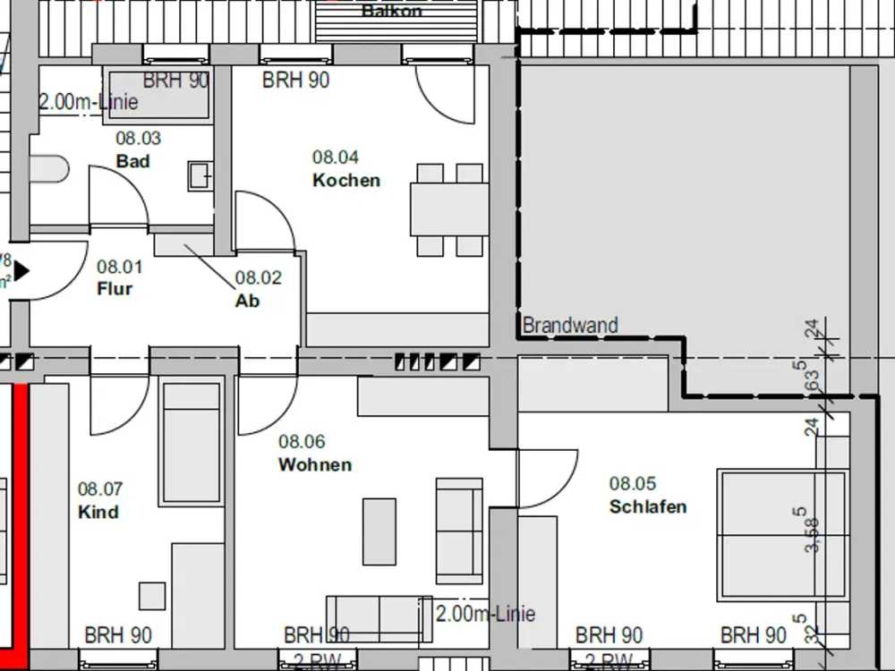 Aaseenahes Wohnen in Münster: Teilmöbilierte 3-Zimmer-Wohnung mit Balkon