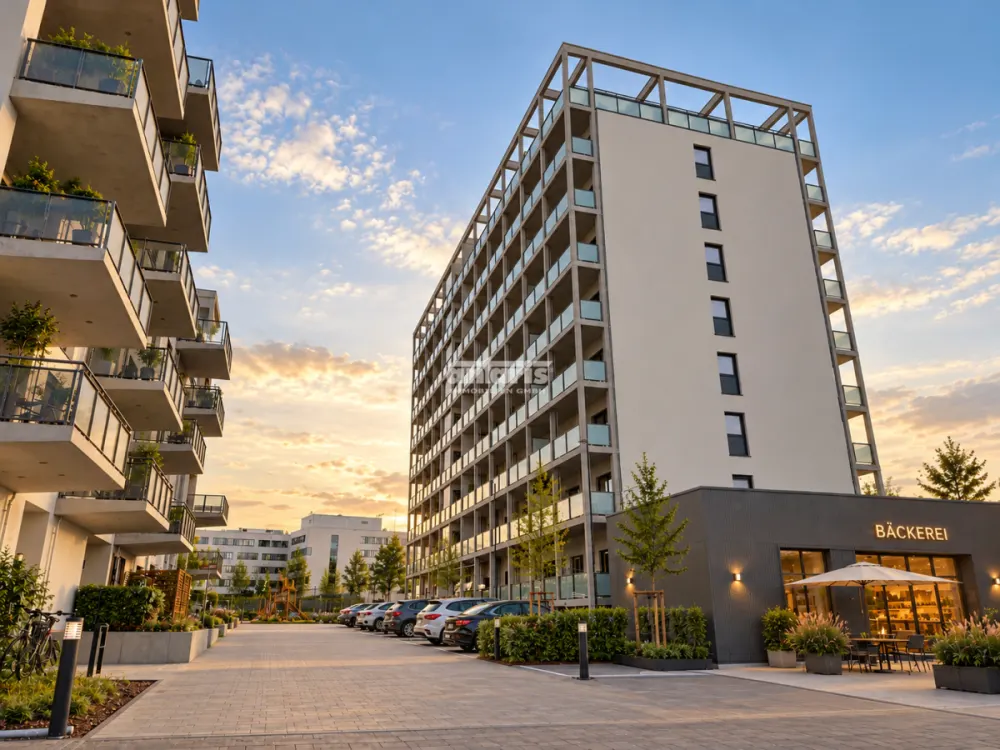 antaris Immobilien GmbH ** Compact & modern, 2-room new-build apartment with balcony at Schwemmbach **