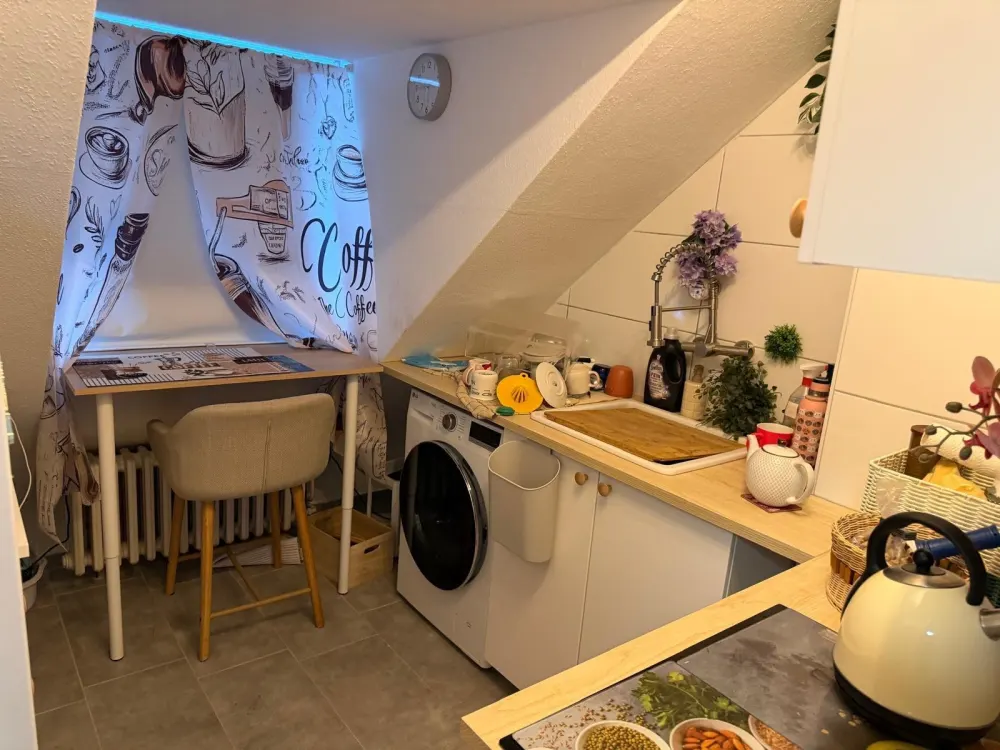 2 Room Apartment with Kitchen and Bathroom in the Attic in the City Center near City Point Kassel