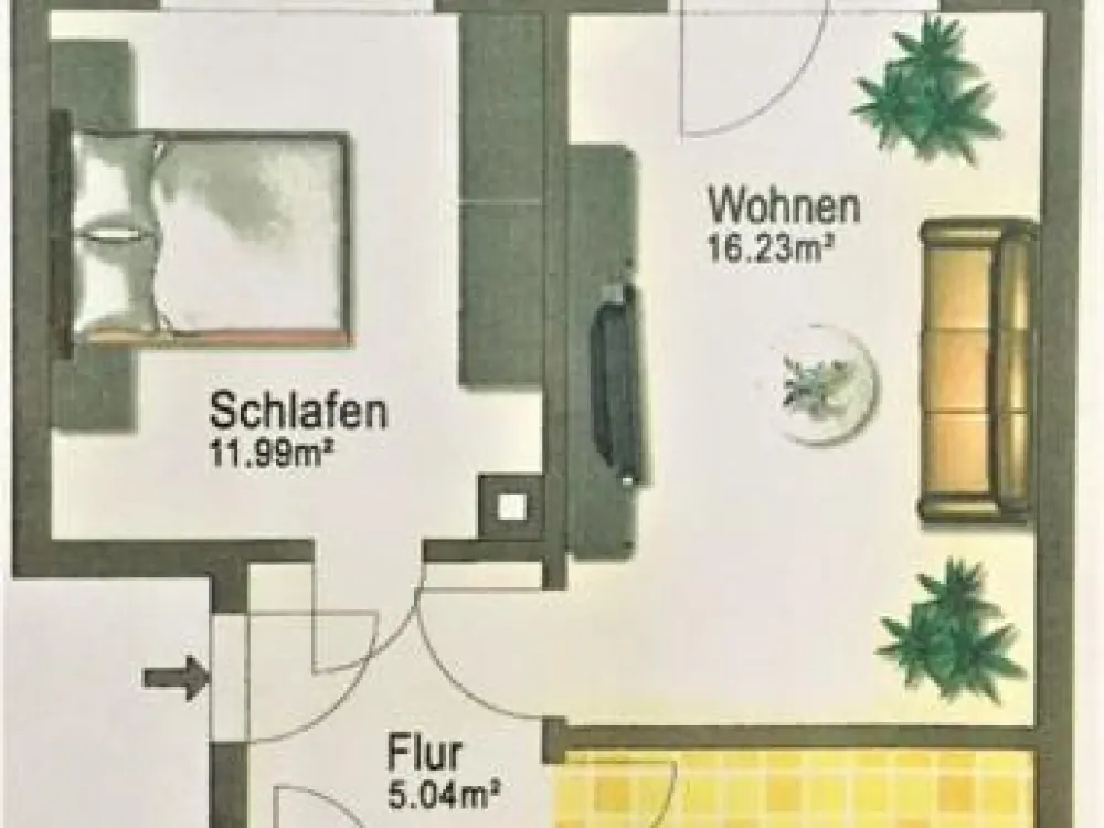 Beautiful Living: Practical 2-Room Apartment