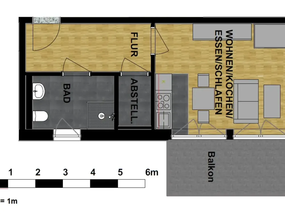 Practical 1-Room Apartment with Balcony in Kassel