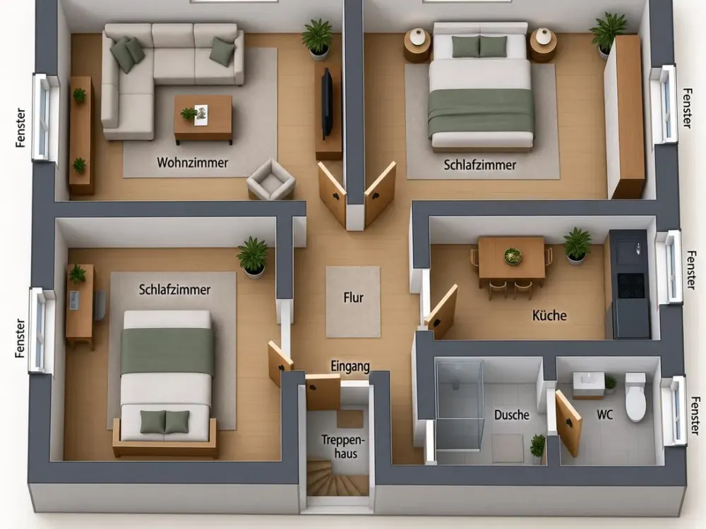 Frisch renovierte 3-Zimmer-Wohnung mit eigenem Gartenanteil mitten in Hannover