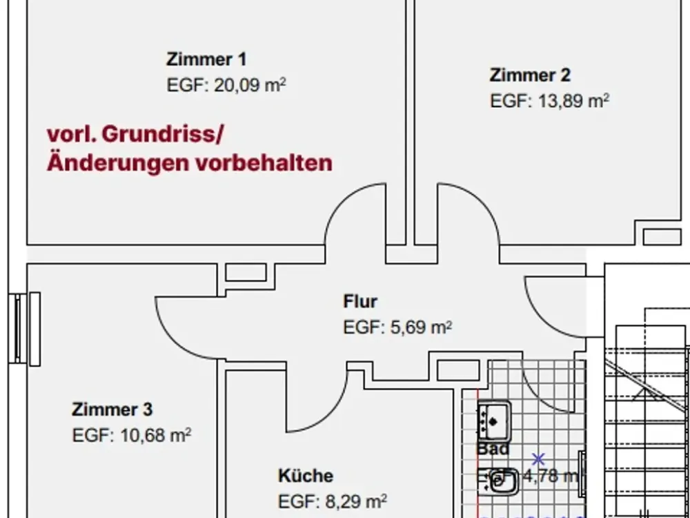 Modernized 3-room apartment with kitchen and bathroom in Forstfeld!