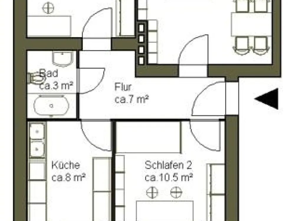 Schicke 3-Zimmer-Wohnung mit Balkon