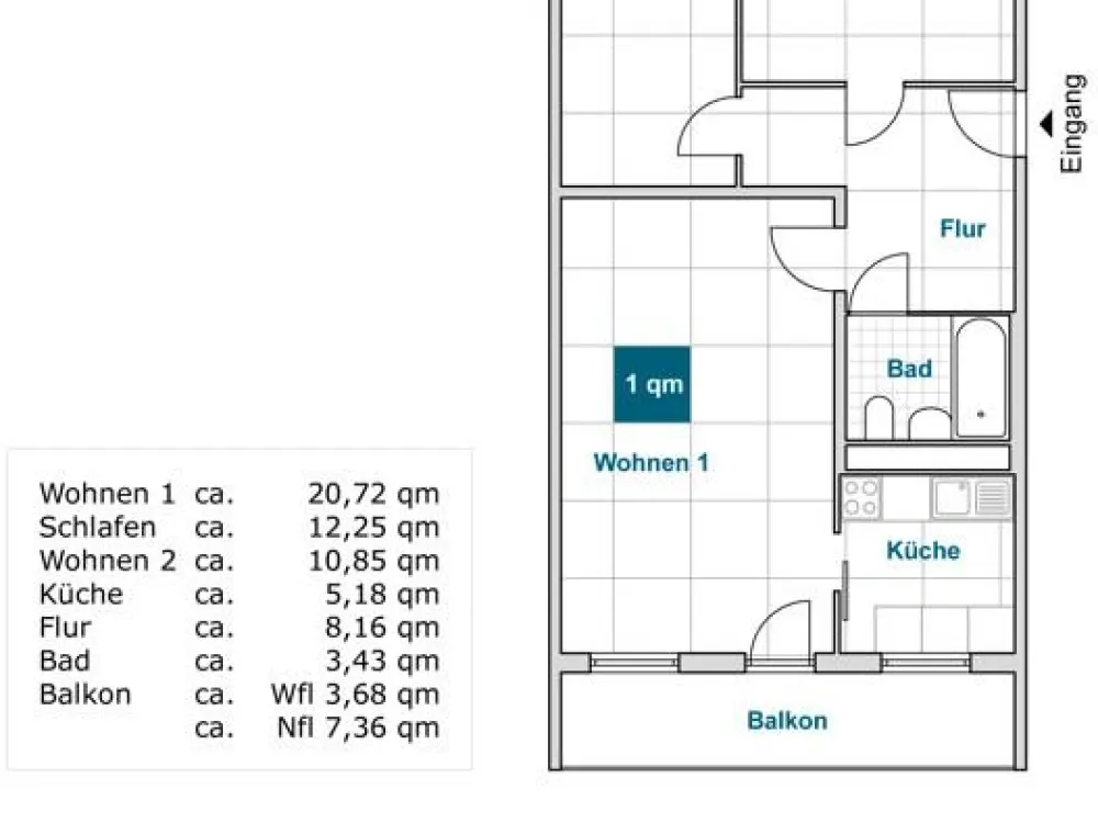 Familienfreundliche 3-Zimmer-Wohnung mit Balkon!