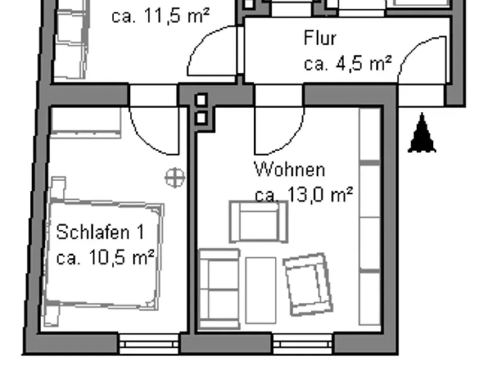 Stylish 2.5-Room Apartment with Daylight Bathroom and Balcony